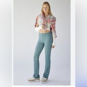 Urban Outfitters Iman Knit Straight Leg Pants Teal Green Size Medium